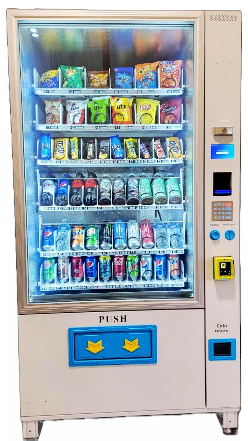 Brand new glass front combo vending machine model TVC-TOM with credit card reader